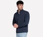 GO GOLF GO WALK Ottoman 1/4 Zip Jacket, CHARCOAL / NAVY, full image number 0